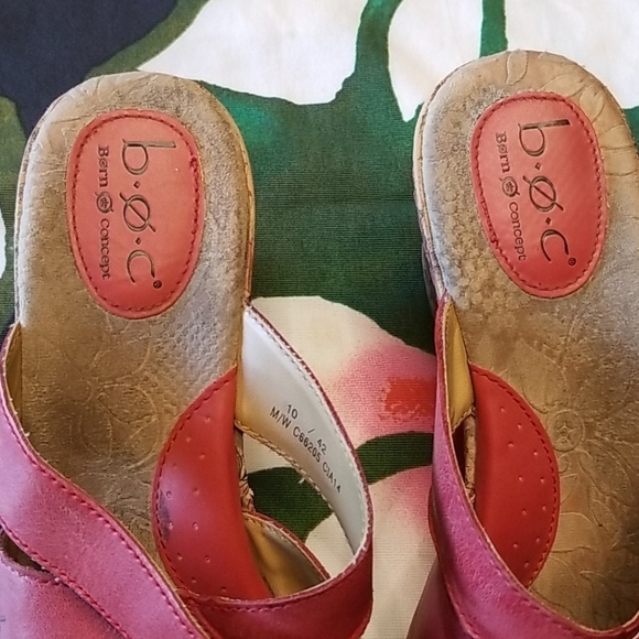 💕BOC💕 Leather Floral Cork Platform Sandal Wedge - Picture 9 of 14